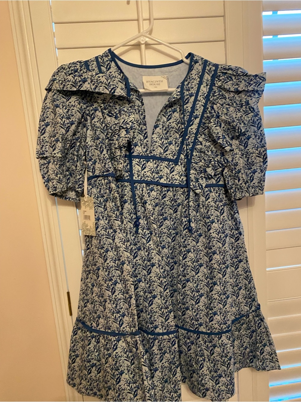 Hyacinth House, Tuckernuck, Blue Floral Rosalie Mini Dress, NWT - Picture 5 of 5